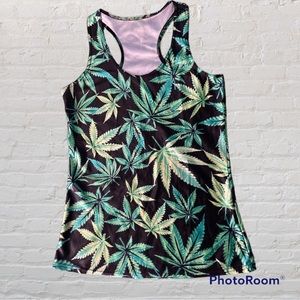 Floral Print Racerback Tank Top